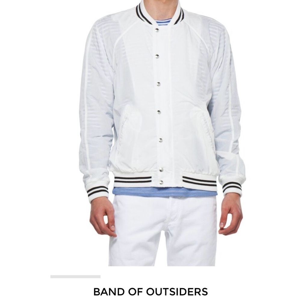 Band of Outsiders White Bomber Jacket